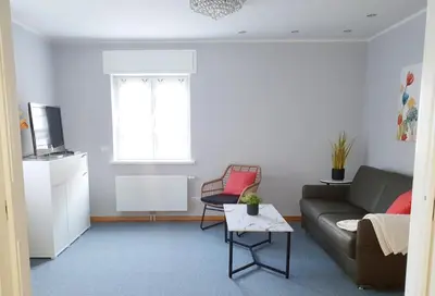 Ein Sitzbereich in der Unterkunft Grossenhain Ferien
