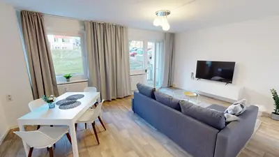 TV/Unterhaltungsangebot in der Unterkunft 2-Raum-Appartement mit Balkon, WLAN
