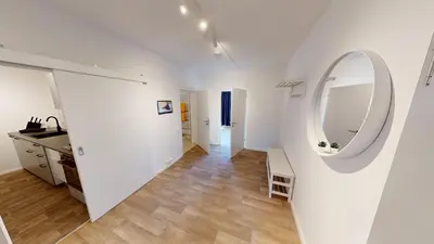 Küche/Küchenzeile in der Unterkunft 2-Raum-Appartement mit Balkon, WLAN