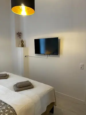 TV/Unterhaltungsangebot in der Unterkunft ElbPerle Meißen-Altstadt WLAN Parken WOHLFÜHLEN
