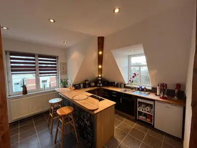 Küche/Küchenzeile in der Unterkunft Ferienwohnung Mittweida-City 