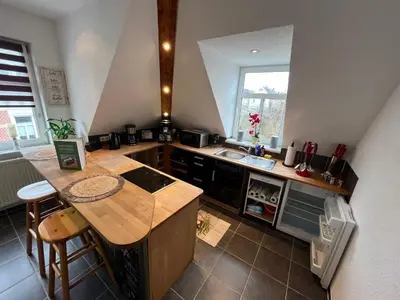 Küche/Küchenzeile in der Unterkunft Ferienwohnung Mittweida-City 