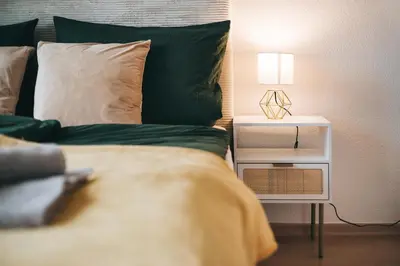 Ein Bett oder Betten in einem Zimmer der Unterkunft Heideblick Apartment Dresden WIFI Netflix