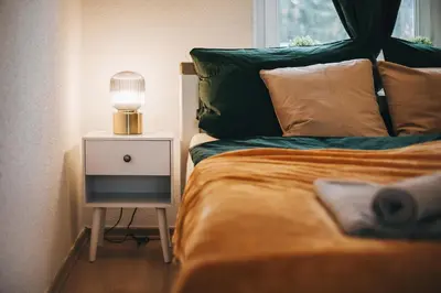Ein Bett oder Betten in einem Zimmer der Unterkunft Heideblick Apartment Dresden WIFI Netflix