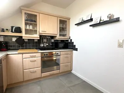 Küche/Küchenzeile in der Unterkunft Ferienwohnung Glücksklee