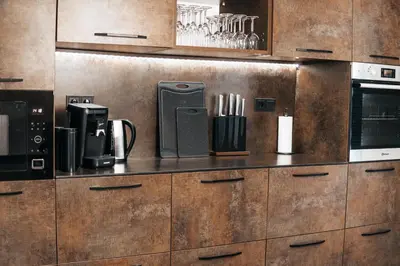 Küche/Küchenzeile in der Unterkunft ProZone Gaming Apartment