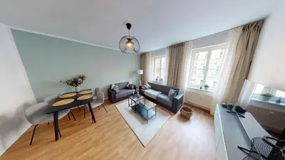 Ein Sitzbereich in der Unterkunft 3-Raum-Appartement im Lutherviertel, WLAN