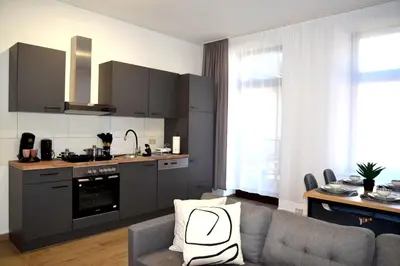 Küche/Küchenzeile in der Unterkunft ASYA HOME Zentral, Balkon, Netflix, Gratis Kaffee und Tee