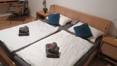 Ein Bett oder Betten in einem Zimmer der Unterkunft Ferien Appartment Erholung
