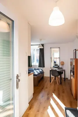 Ein Bett oder Betten in einem Zimmer der Unterkunft Apartment mit Terrasse