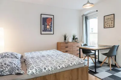 Ein Bett oder Betten in einem Zimmer der Unterkunft Mini Apartment für 2