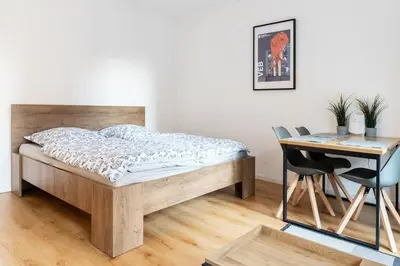 Ein Bett oder Betten in einem Zimmer der Unterkunft Kleines Apartment für 3