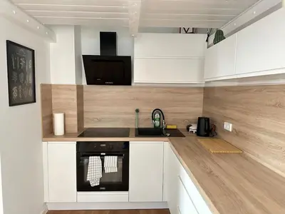 Küche/Küchenzeile in der Unterkunft Gemütliche Wohnung mit Hochbett