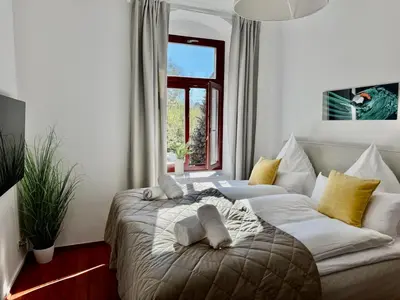 Ein Bett oder Betten in einem Zimmer der Unterkunft ElbDreams Cozy Design Apartment