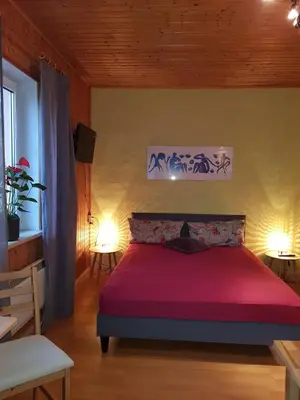 Ein Bett oder Betten in einem Zimmer der Unterkunft Ferienhaus Gickelsberg