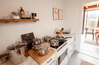Küche/Küchenzeile in der Unterkunft Ferienhaus Tannenblick Rochlitz