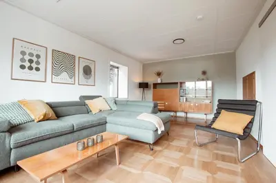 Ein Sitzbereich in der Unterkunft Ferienhaus Tannenblick Rochlitz