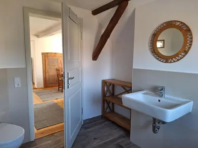 Ein Badezimmer in der Unterkunft Ferienwohnung am Auenweg