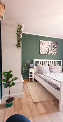 Ein Bett oder Betten in einem Zimmer der Unterkunft Ferienwohnung Pension Reimann Zwethau