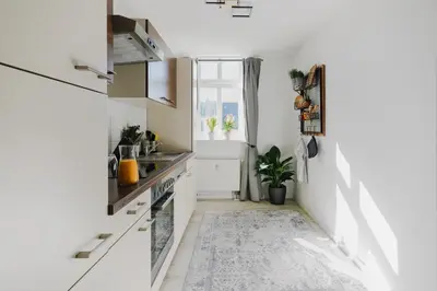 Küche/Küchenzeile in der Unterkunft Kaßberg Home
