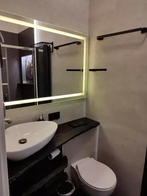 Ein Badezimmer in der Unterkunft Ferienwohnung SchlossGarten
