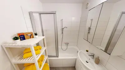 Ein Badezimmer in der Unterkunft Family-Apartment mit Balkon und WLAN