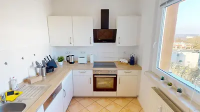 Küche/Küchenzeile in der Unterkunft Urban gelegenes Apartment mit WLAN