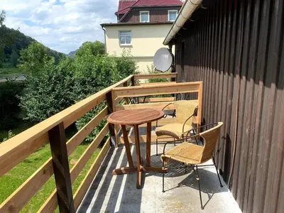 Ein Balkon oder eine Terrasse in der Unterkunft Ferienhaus Nicklas