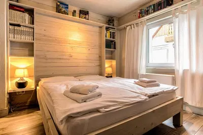 Ein Bett oder Betten in einem Zimmer der Unterkunft Ferienhaus StrandHaus
