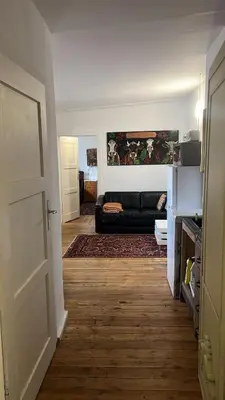 Ein Bett oder Betten in einem Zimmer der Unterkunft Rim Ferienwohnung in Lauchhammer mit Balkon