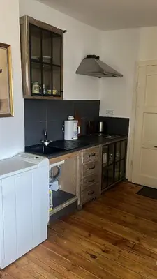 Küche/Küchenzeile in der Unterkunft Rim Ferienwohnung in Lauchhammer mit Balkon