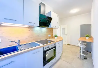 Küche/Küchenzeile in der Unterkunft Geräumige Stilvolle Wohnung - Ihr perfektes Zuhause