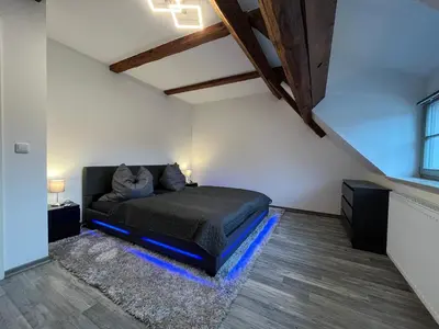 Ein Sitzbereich in der Unterkunft Reihenhaus Elbquartier mit 3 SZ