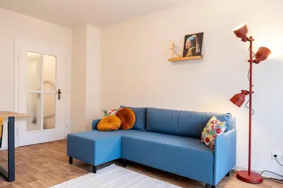 Ein Sitzbereich in der Unterkunft Atelierwohnung am Stadtpark