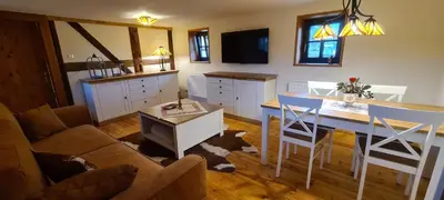Küche/Küchenzeile in der Unterkunft Gästehaus zum Rosengarten