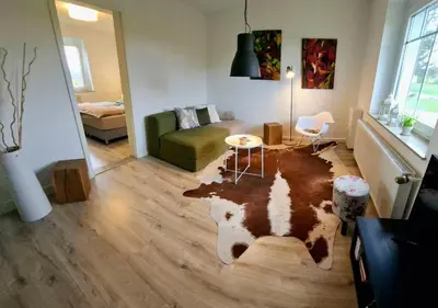 Ein Sitzbereich in der Unterkunft 30 qm Fewo ländliche Lage Nossen