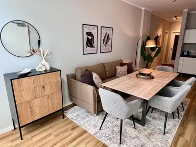 Ein Sitzbereich in der Unterkunft Cozy Voyage - Frauenkirche 2 - Ruhig und Zentral