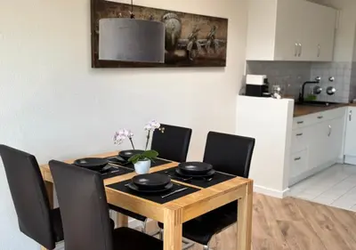 Küche/Küchenzeile in der Unterkunft Zentrales, modernes Apartment mit Balkon, Küche & Garage