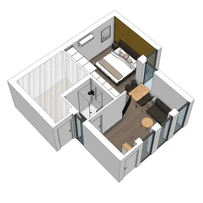 Ein Sitzbereich in der Unterkunft Ferienhaus Lakoma