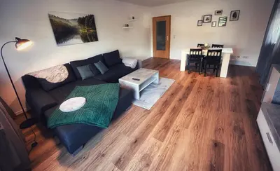 Ein Sitzbereich in der Unterkunft Quartier Apartment - alte Steigerbaude