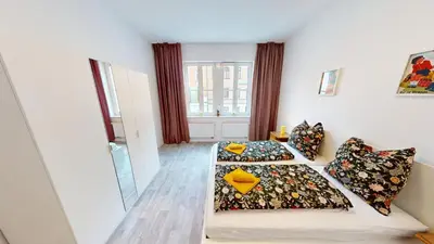 Ein Bett oder Betten in einem Zimmer der Unterkunft 2-Raum-Wohnung in Zentrumsnähe