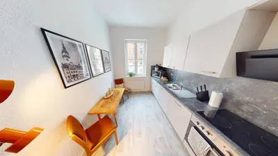 Küche/Küchenzeile in der Unterkunft 2-Raum-Wohnung in Zentrumsnähe