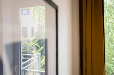 Ein Balkon oder eine Terrasse in der Unterkunft Ruhig und zentral mit Balkon