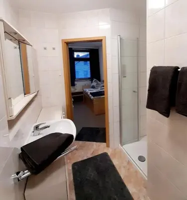Ein Badezimmer in der Unterkunft Großzügige, komfortable Wohnung