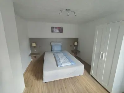 Ein Bett oder Betten in einem Zimmer der Unterkunft Ferienwohnung im Herzen des Lausitzer Seenlandes