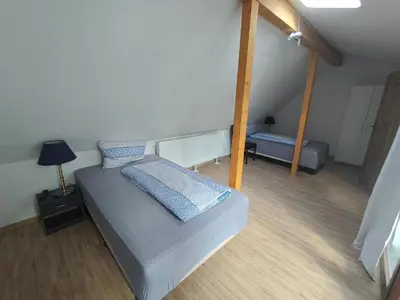 Ein Bett oder Betten in einem Zimmer der Unterkunft Ferienwohnung im Herzen des Lausitzer Seenlandes