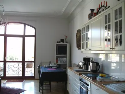 Küche/Küchenzeile in der Unterkunft Ferienwohnung Villa Fiedler