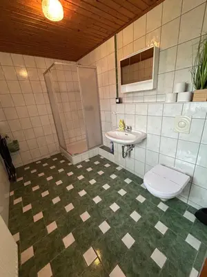 Ein Badezimmer in der Unterkunft Ferienwohnung Am Lilienstein