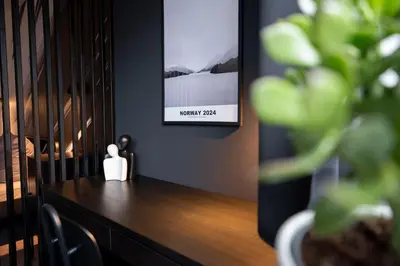 Grundriss der Unterkunft Black & White Apartment - Balkon, Netflix, Nespresso, Zentral, Messe