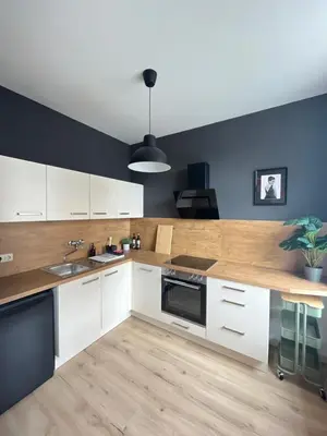 Küche/Küchenzeile in der Unterkunft K2-Project - Kleines Loft beim Schlossteich